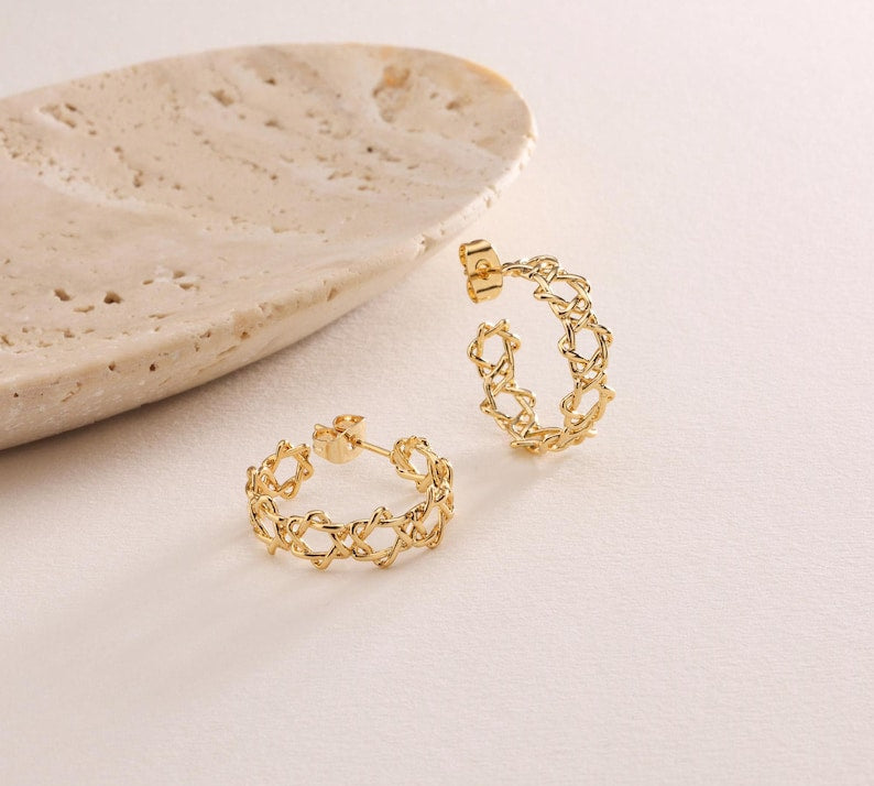 Star of David Hoop Earrings