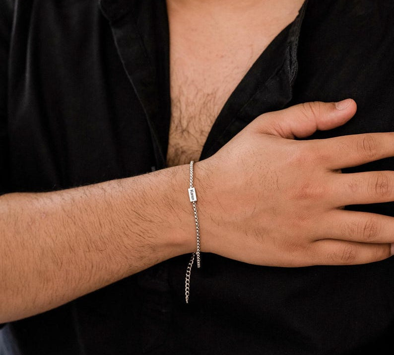 Personalized Name Chain Bracelet For Men