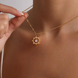 0.20 CT Round Sun Charm Moissanite Necklace