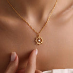 0.20 CT Round Sun Charm Moissanite Necklace