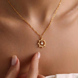 0.20 CT Round Sun Charm Moissanite Necklace