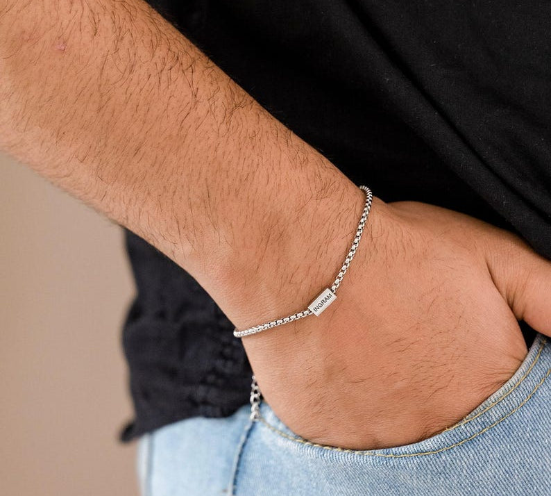 Personalized Name Chain Bracelet For Men