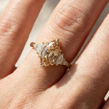 3.0 CT Marquise Cluster Lab Grown Champagne Diamond Engagement Ring