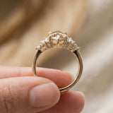 3.0 CT Marquise Cluster Lab Grown Champagne Diamond Engagement Ring