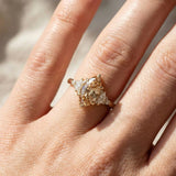 3.0 CT Marquise Cluster Lab Grown Champagne Diamond Engagement Ring