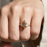 3.0 CT Marquise Cluster Lab Grown Champagne Diamond Engagement Ring