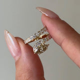 1.0 CT Marquise Spiral Lab Grown Champagne Diamond Engagement Ring