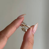 1.0 CT Marquise Spiral Lab Grown Champagne Diamond Engagement Ring