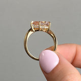 2.0 CT Pear Swirl Lab Grown Champagne Diamond Engagement Ring