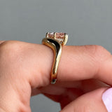 2.0 CT Pear Swirl Lab Grown Champagne Diamond Engagement Ring