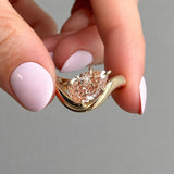 2.0 CT Pear Swirl Lab Grown Champagne Diamond Engagement Ring