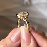 4.35 CT Old Mine Cushion Lab Grown Diamond Engagement Ring