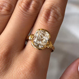 4.35 CT Old Mine Cushion Lab Grown Diamond Engagement Ring