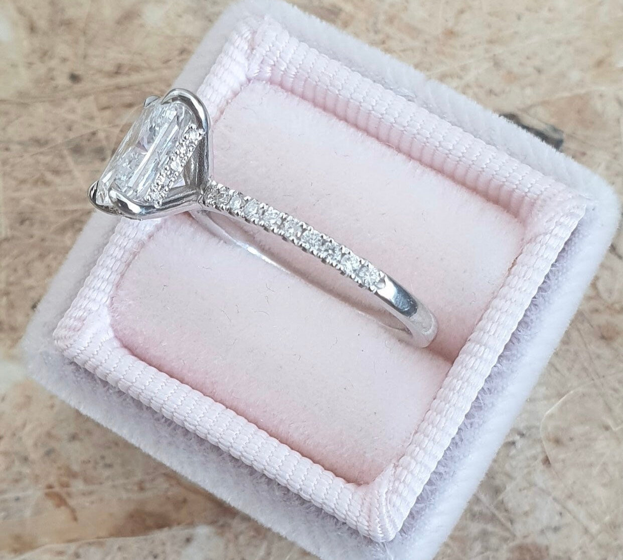 Radiant Hidden Halo Lab Grown Diamond Engagement Ring