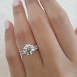 Round Cut Pave Lab Grown Diamond Engagement Ring