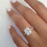 Radiant Hidden Halo Lab Grown Diamond Engagement Ring