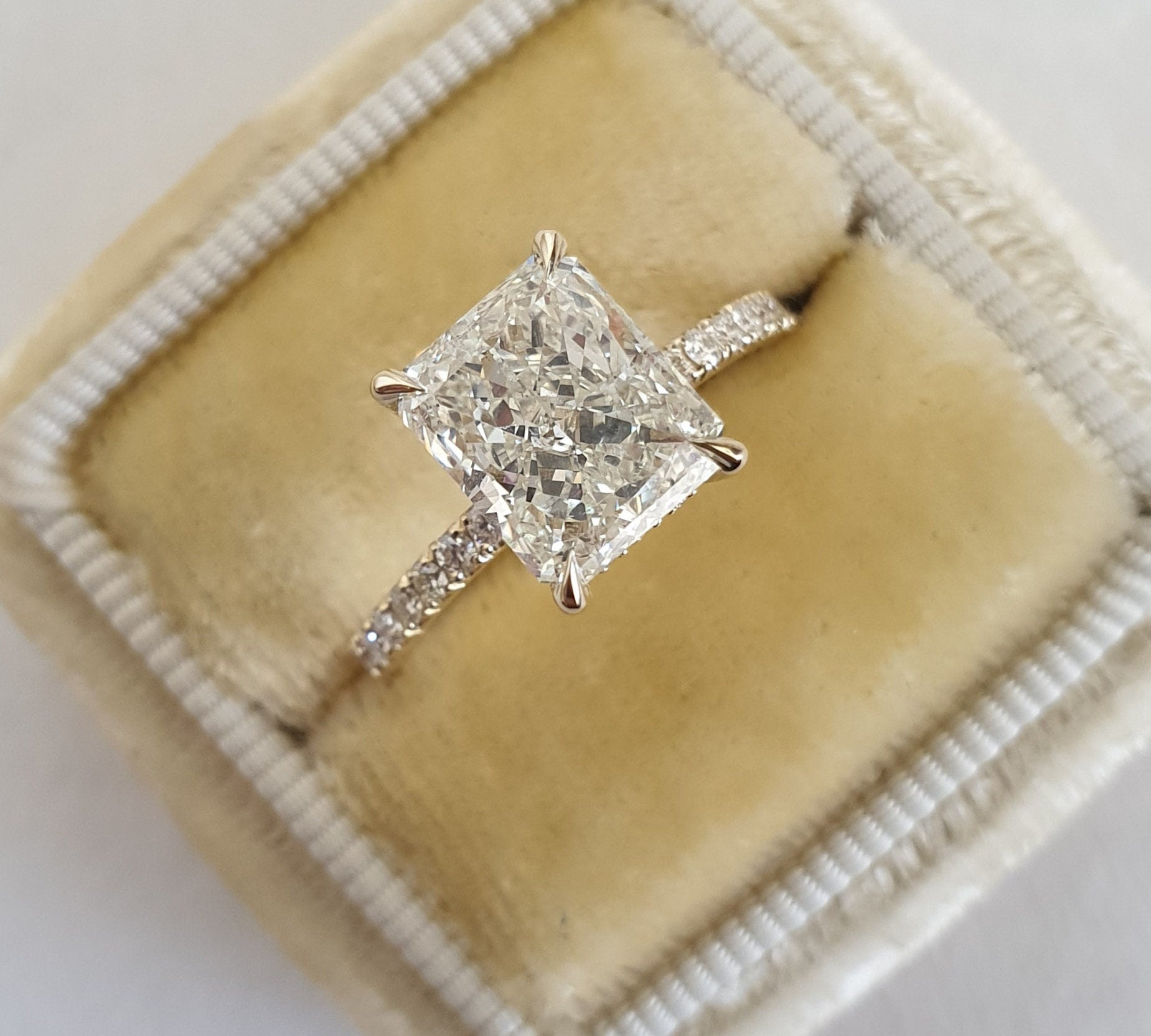 Radiant Pave Lab Grown Diamond Engagement Ring