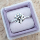 Round Cut Pave Lab Grown Diamond Engagement Ring