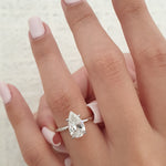 Pear Hidden Halo Lab Grown Diamond Engagement Ring