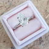 Pear Hidden Halo Lab Grown Diamond Engagement Ring