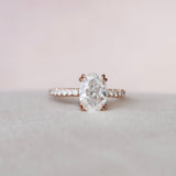 2.0 CT Oval Hidden Halo & Pave Setting Moissanite Engagement Ring 3