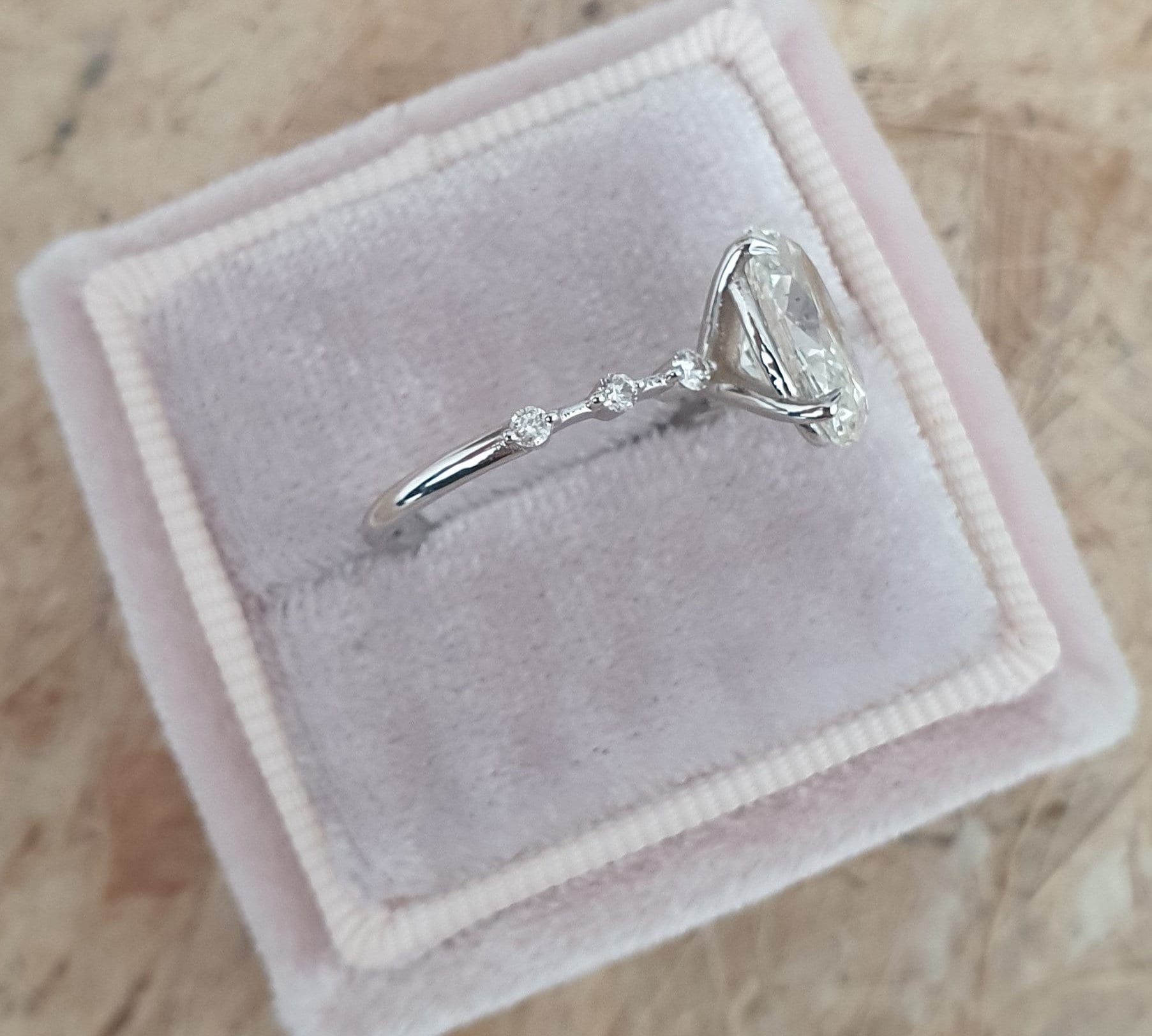 Oval Cut Pave Lab Grown Diamond Engagement Ring