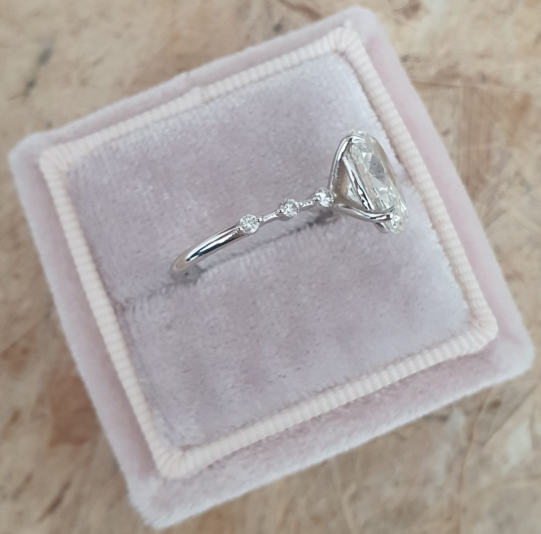 Oval Cut Pave Lab Grown Diamond Engagement Ring