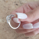 1.31 CT Round Three Stones Lab Grown Diamond Engagement Ring