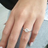 1.31 CT Round Three Stones Lab Grown Diamond Engagement Ring