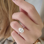 Oval Cut Pave Lab Grown Diamond Engagement Ring