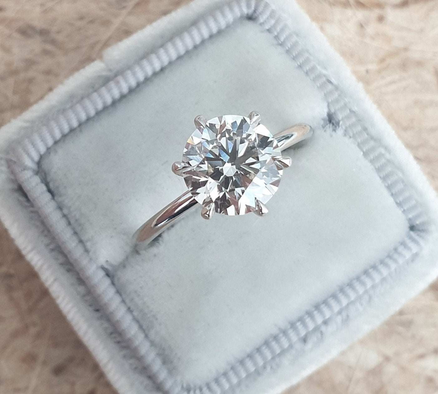 Round Solitaire Lab Grown Diamond Engagement Ring