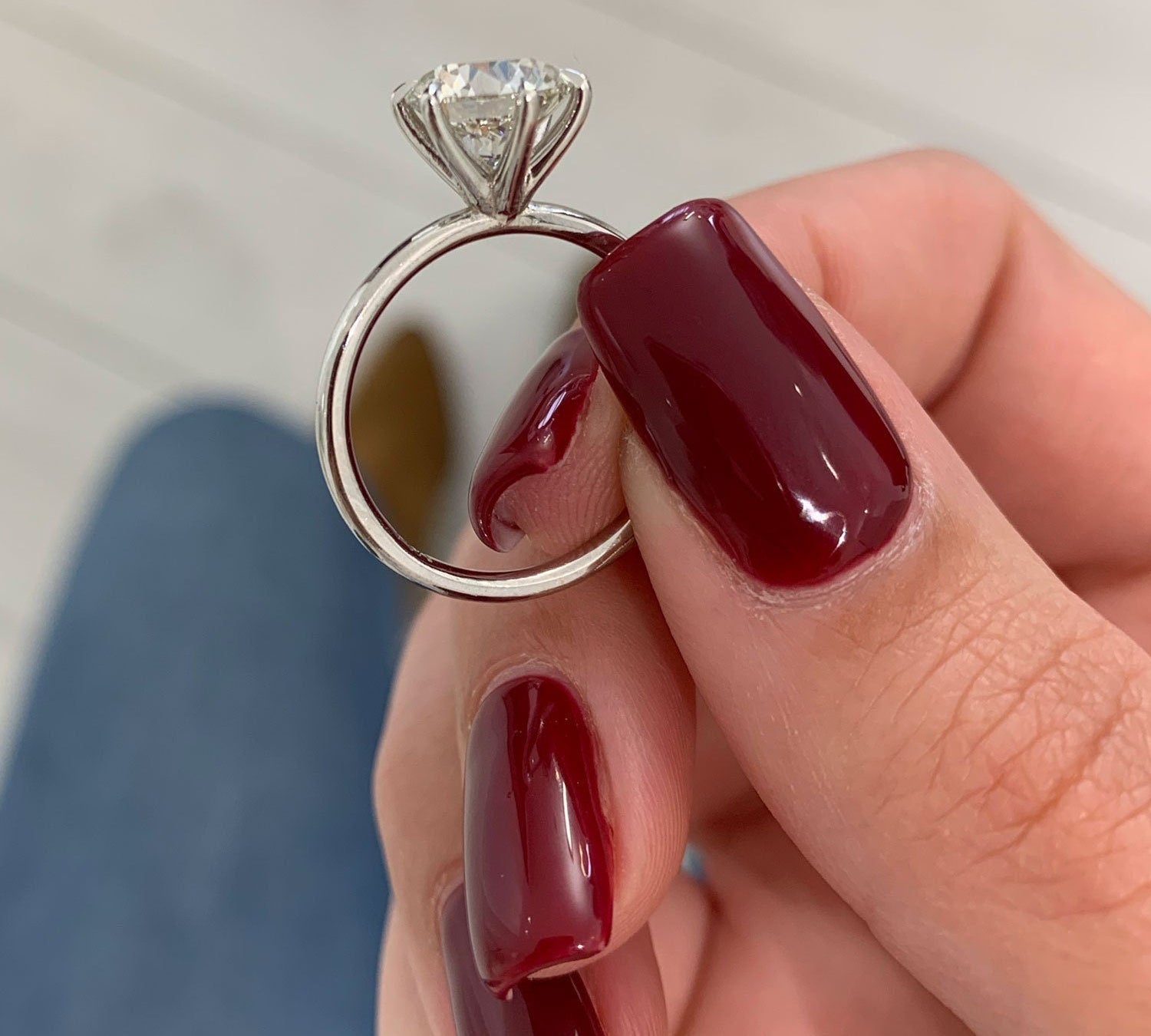 Round Solitaire Lab Grown Diamond Engagement Ring