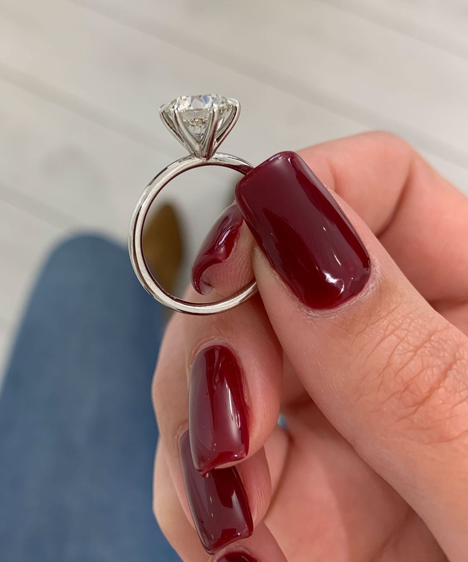 Round Solitaire Lab Grown Diamond Engagement Ring