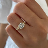 Round Cluster Lab Grown Diamond Engagement Ring