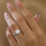 Round Cut Pave Lab Grown Diamond Engagement Ring