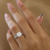 Round Cut Pave Lab Grown Diamond Engagement Ring