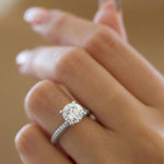 Round Cut Pave Lab Grown Diamond Engagement Ring
