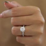 Round Cut Pave Lab Grown Diamond Engagement Ring