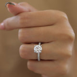 Round Cut Pave Lab Grown Diamond Engagement Ring