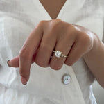 Round Cluster Lab Grown Diamond Engagement Ring