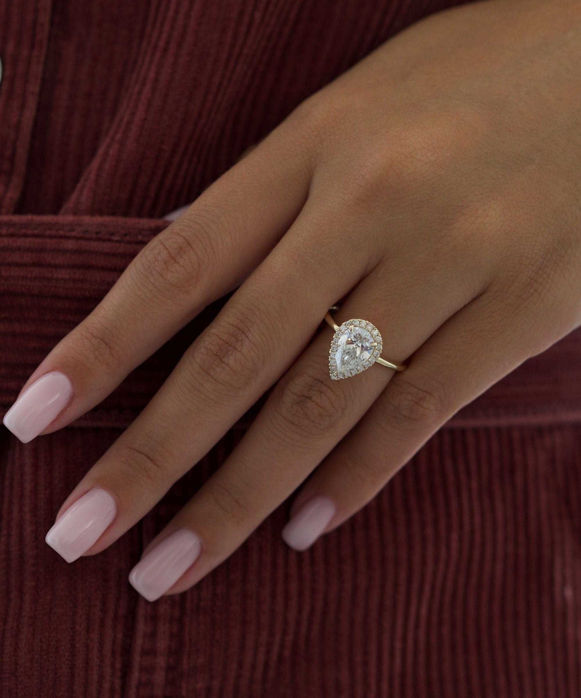 Pear Halo Lab Grown Diamond Engagement Ring