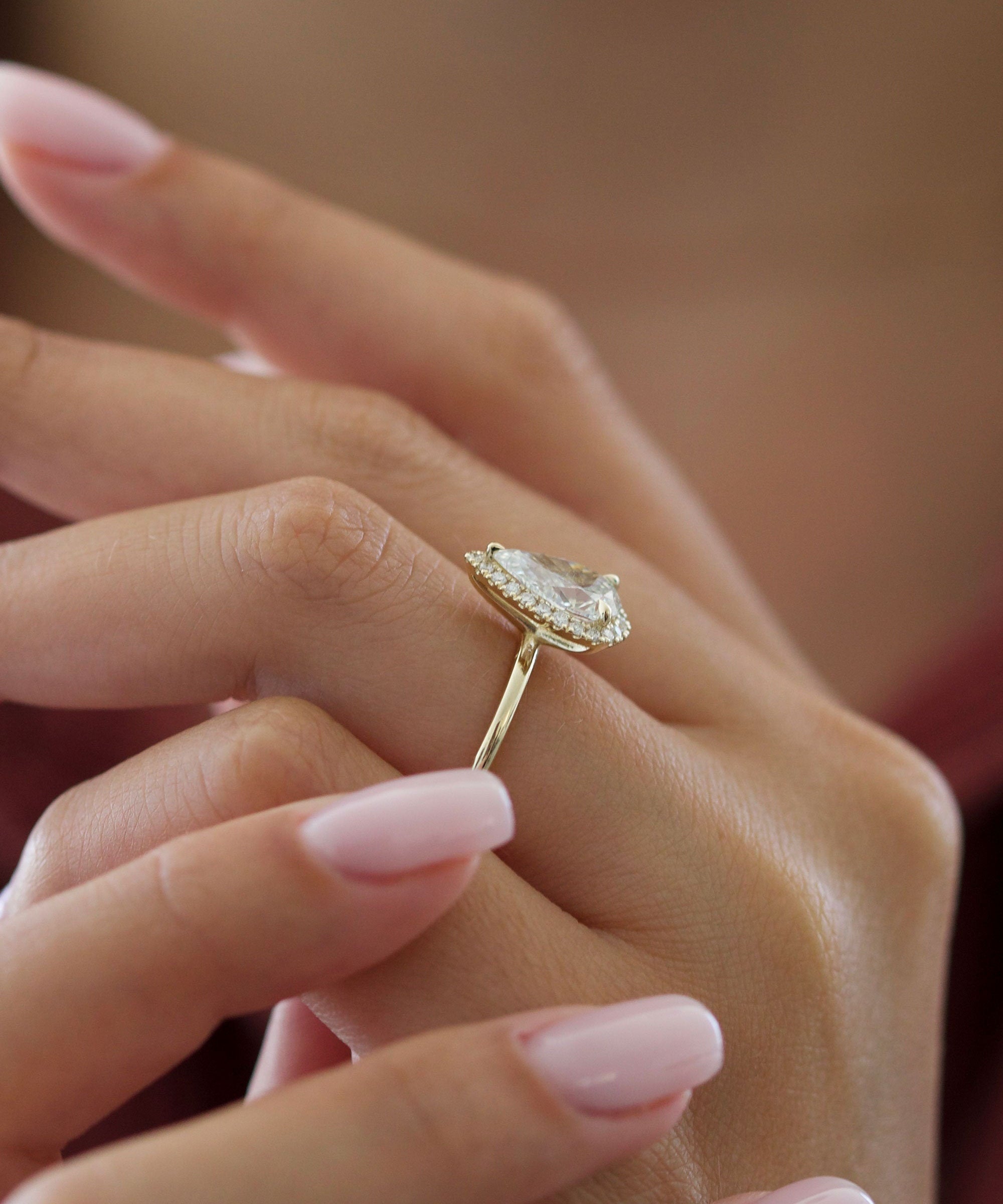 Pear Halo Lab Grown Diamond Engagement Ring