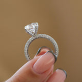 Round Cut Pave Lab Grown Diamond Engagement Ring
