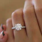Round Cut Pave Lab Grown Diamond Engagement Ring