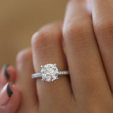 Round Cut Pave Lab Grown Diamond Engagement Ring
