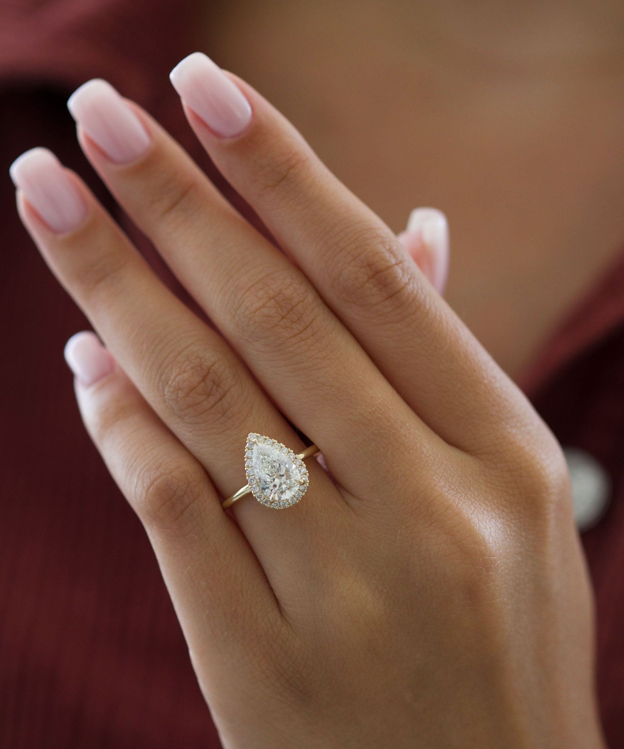 Pear Halo Lab Grown Diamond Engagement Ring
