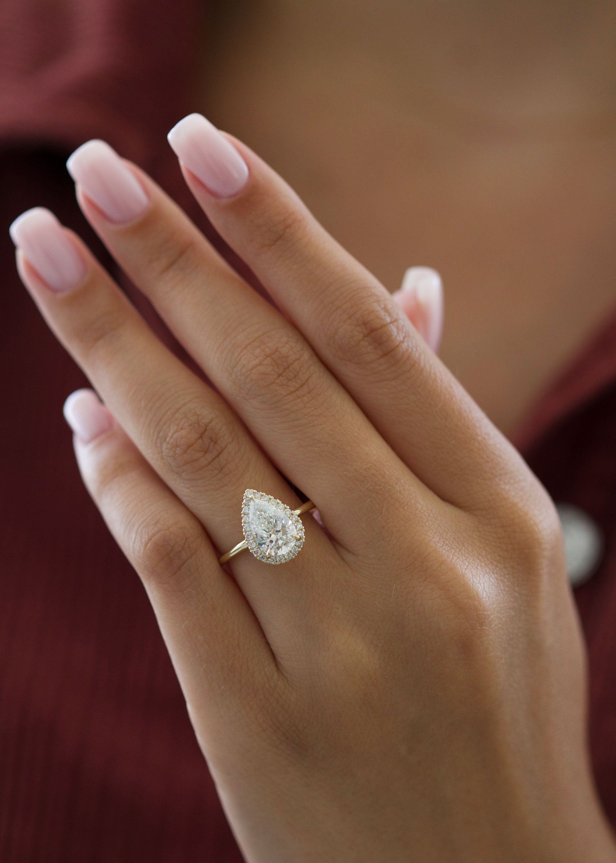 Pear Halo Lab Grown Diamond Engagement Ring