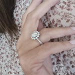 Round Halo & Pave Lab Grown Diamond Engagement Ring