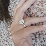 Round Halo & Pave Lab Grown Diamond Engagement Ring