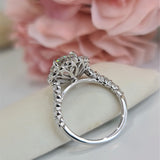 Round Halo & Pave Lab Grown Diamond Engagement Ring